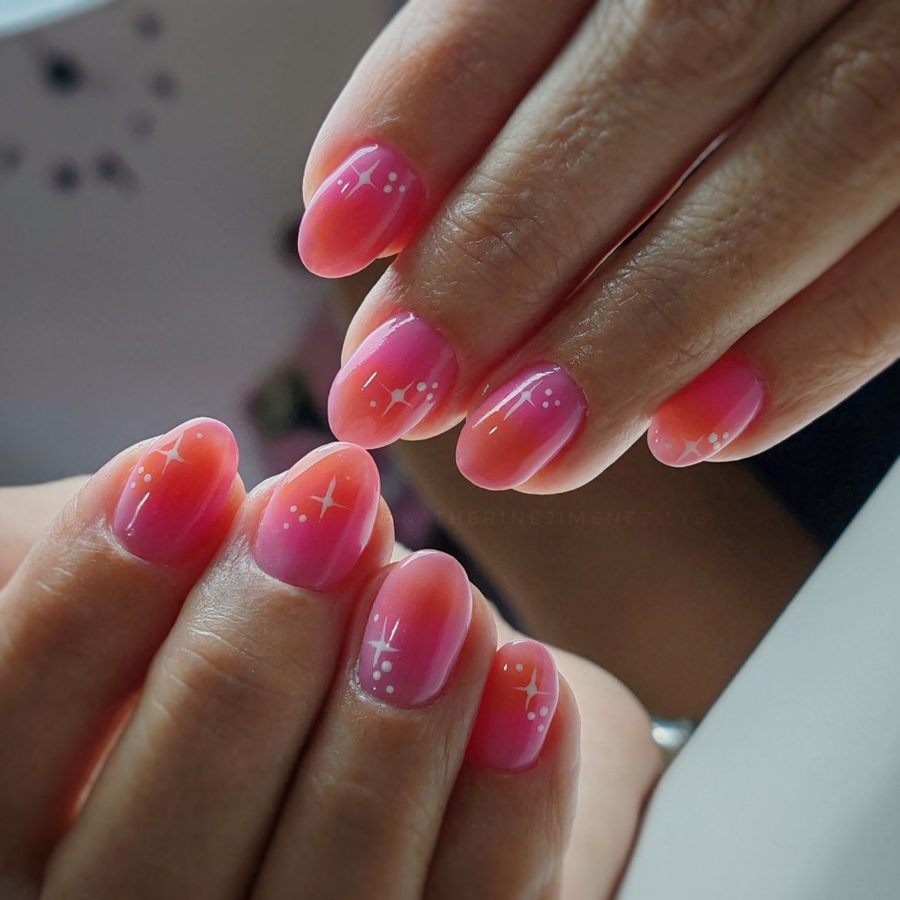 Uñas de gel con degradado rosa efecto baby boomer